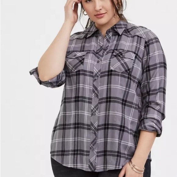 NWT Torrid Plaid Button Down Shirts Flannels 1X - Picture 8 of 9
